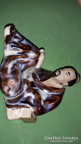 Antique Chinese glazed ceramic figure lao-ce 9 x 9 cm according to the pictures