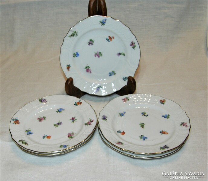 Ó Herend set of flower pattern plates - 5 pieces - 15 cm