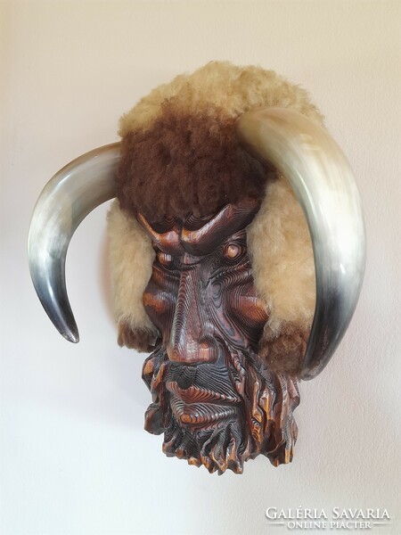Old craftsman wooden buso wall mask