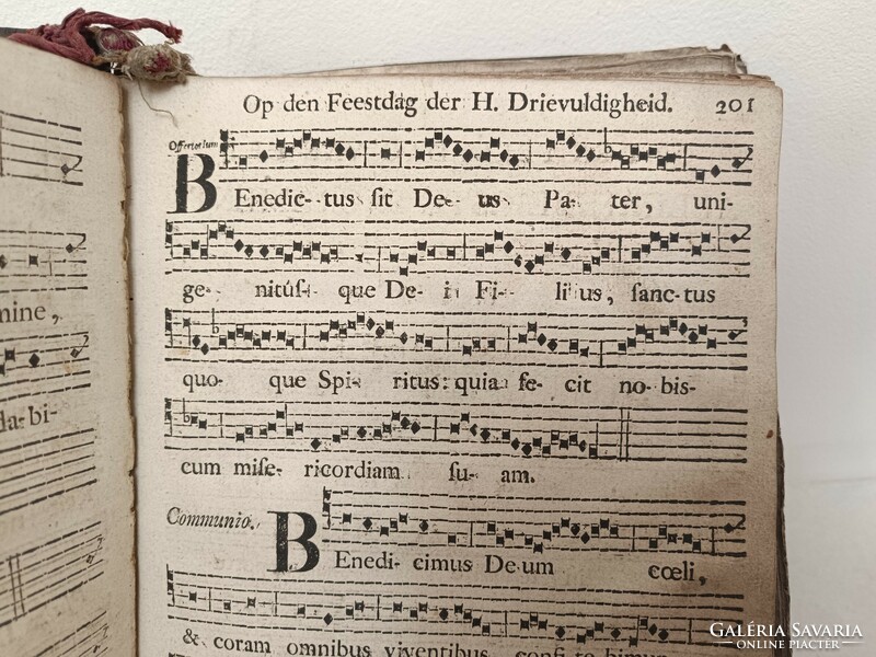 Antik könyv holland nyelvű graduale romanum gregorián ének kotta hangszer 221 7660