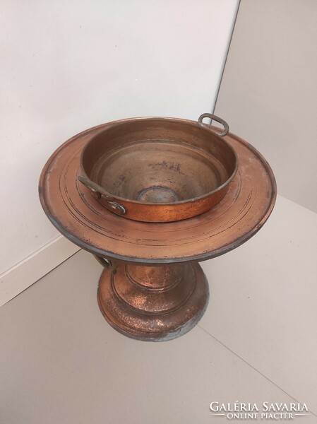 Antique Arabic furniture red copper ritual hand washing vessel religion Morocco Algeria 600 7538