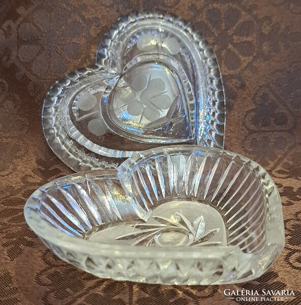 Heart-shaped glass cup, box (m3904)