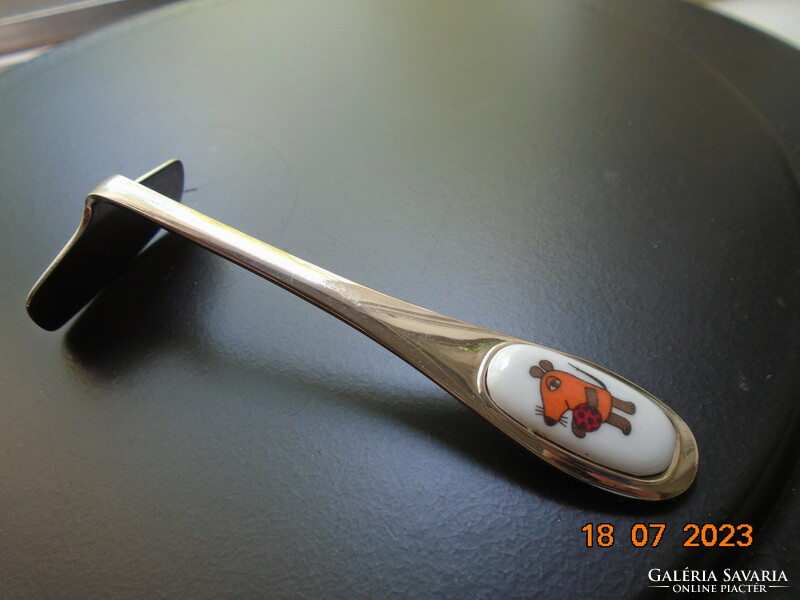 Mouse with ball patterned porcelain insert antique baby food portioning shovel wmf cromargan marked