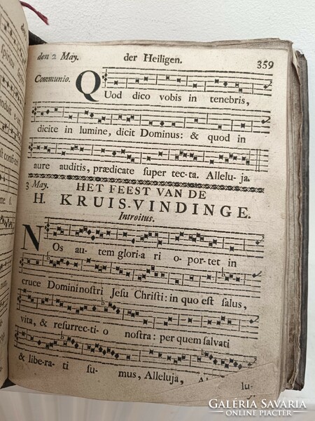Antik könyv holland nyelvű graduale romanum gregorián ének kotta hangszer 221 7660