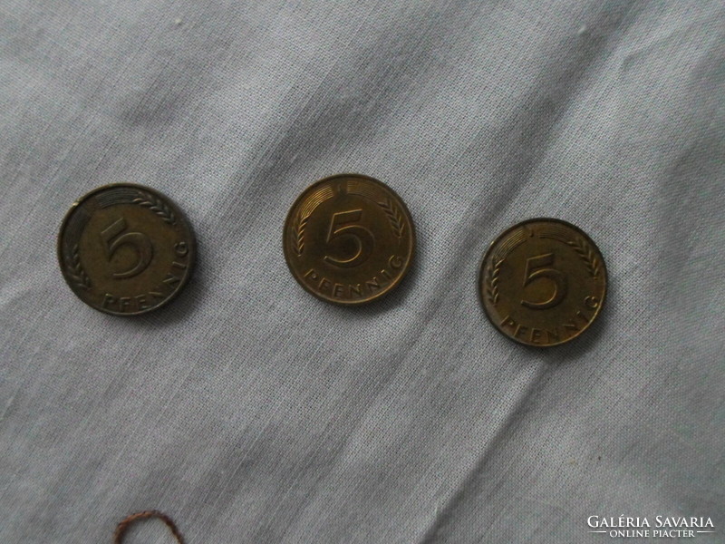 Német pénz – érme, 5 Pfennig (J, Hamburg)