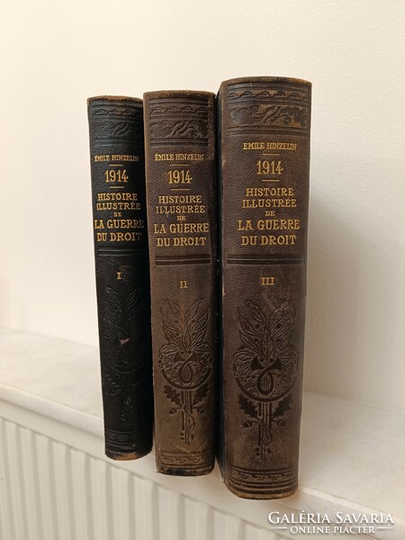 Antique book French World War 1 3 volumes 1914-1918 histoire illustrée de la guerre du droit 956