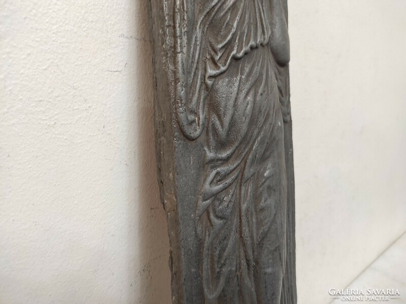 Antik szecesszió jugendstil lány szobor kohósalak öntvény 488 7566