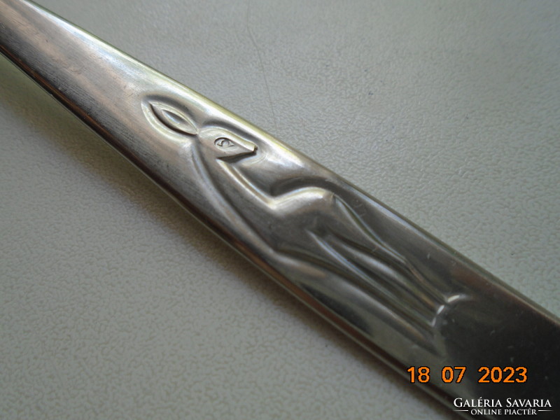 Art-deco deer-pattern children's spoon Wirths-Solingen made of stainless chrome-nickel steel alloy