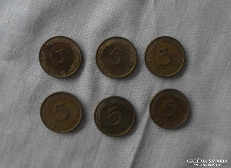Német pénz – érme, 5 Pfennig (D, München)