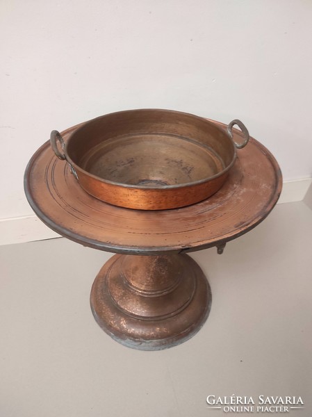 Antique Arabic furniture red copper ritual hand washing vessel religion Morocco Algeria 600 7538