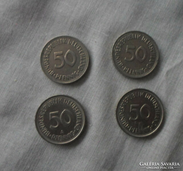 German money - coin, 50 pfennig (1950, 1990)