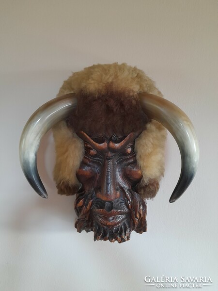 Old craftsman wooden buso wall mask