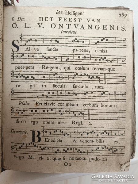Antique book in Dutch graduale romanum Gregorian chant sheet music instrument 221 7660