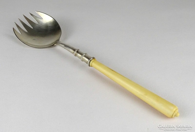 1O291 old bachruch silver salad scoop with bone handle 28 cm