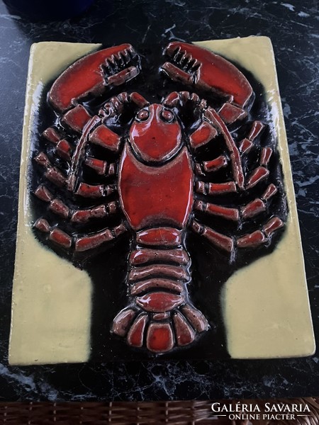 Ceramic wall painting depicting a crab