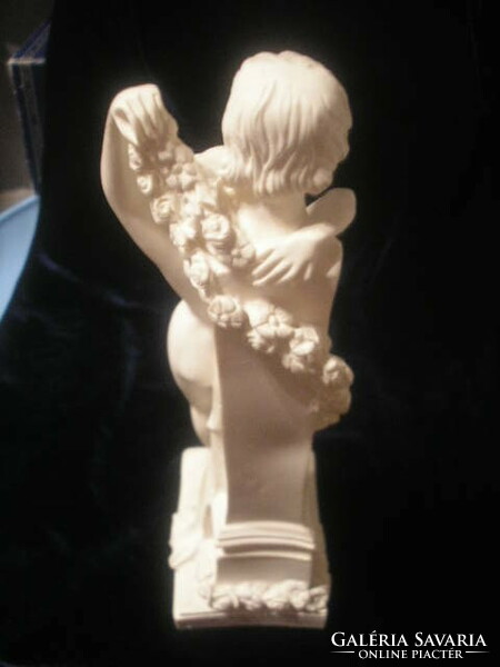 Alabaster Large Size 23cm Snow White Statue Couple Female Male Nude Front Greek Goddess Rarity For Sale