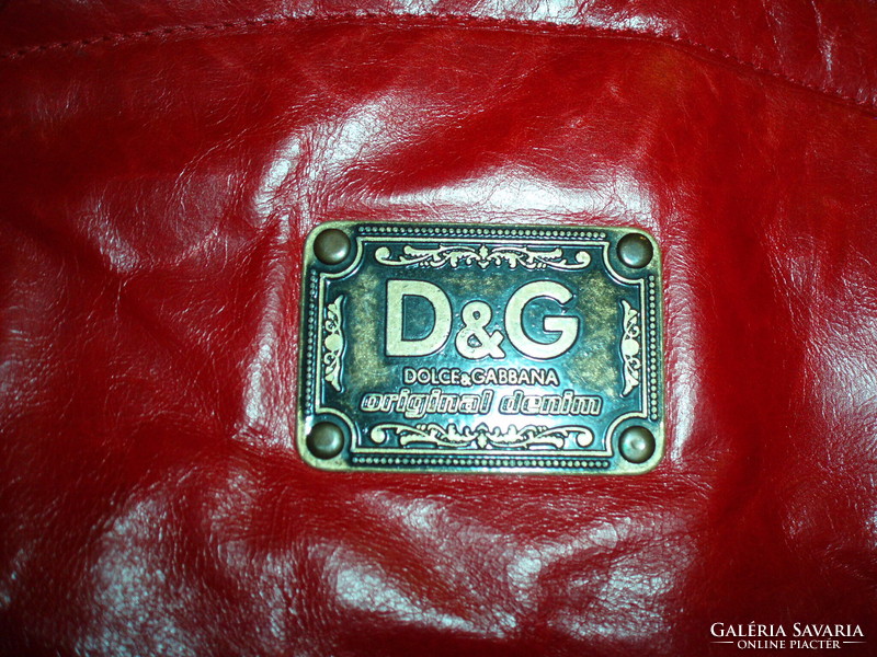 Vintage dg red leather shoulder bag, handbag