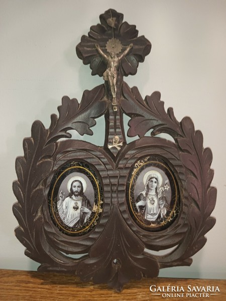 Art Nouveau carved Jesus religious picture frame. Negotiable.