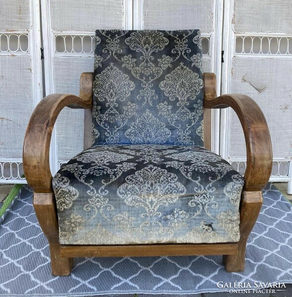 Art deco Fotel , Különleges karfával… kivehető ülő résszel