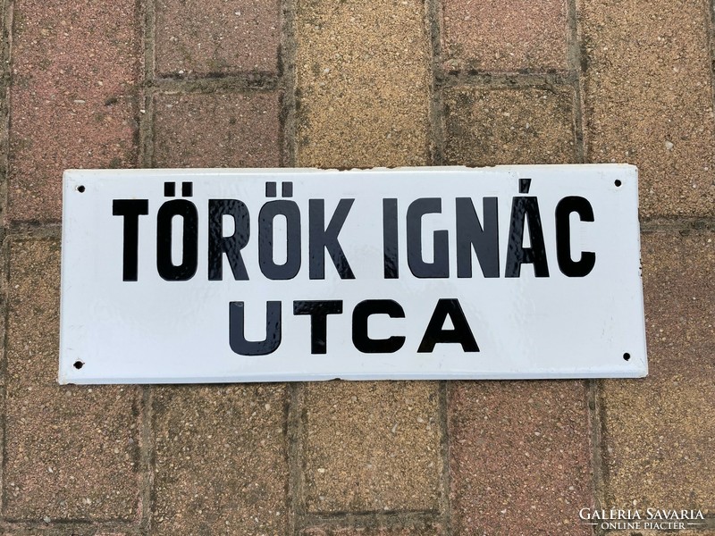 Török ignác street - street sign, enamel sign