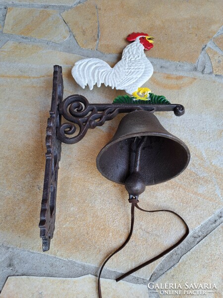 Beautiful cast iron rooster bell, pigeon, bell, door decoration