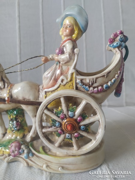Baroque style German porcelain figurine, flawless, marked, 20 cm