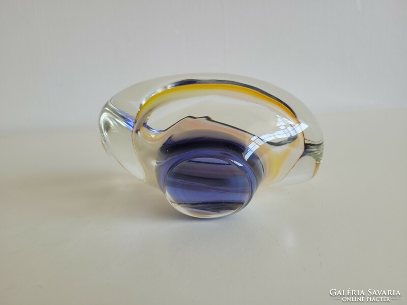 Retro Czech glass decorative bowl mid century glass bowl ashtray