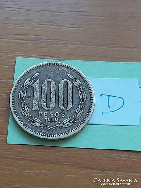 Chile 100 pesos 1989 aluminum bronze, #d