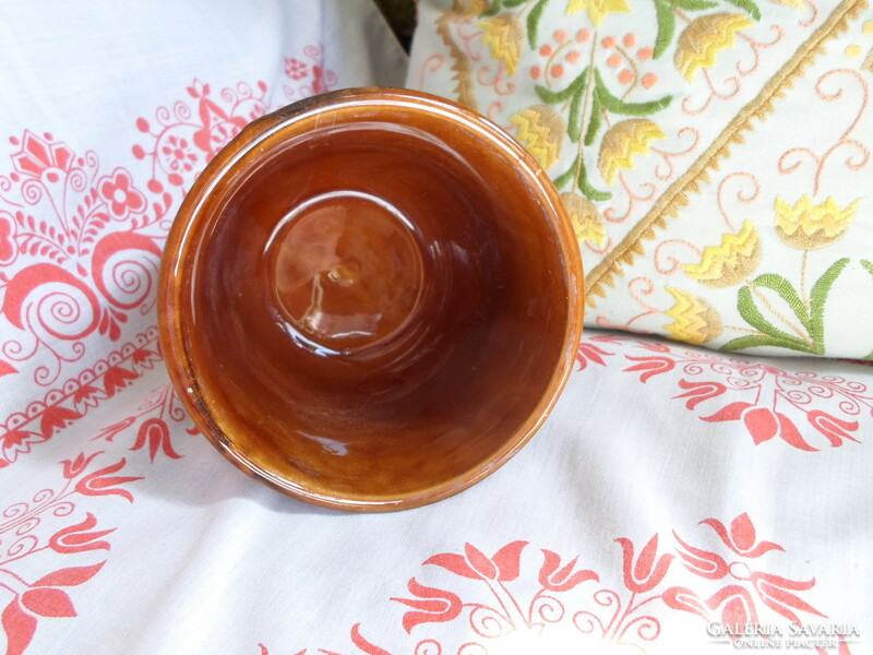 Retro ceramic bowl 2. (Brown glazed)