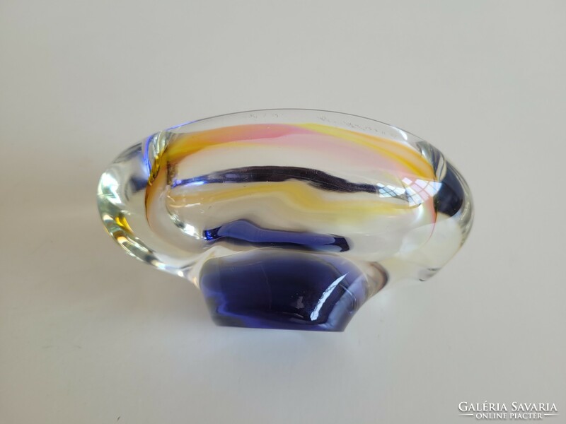 Retro Czech glass decorative bowl mid century glass bowl ashtray