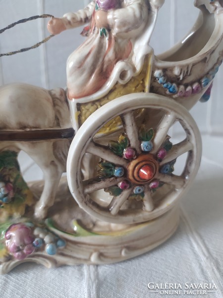 Barokk stílusú német porcelán figura, hibátlan, jelzett, 20 cm