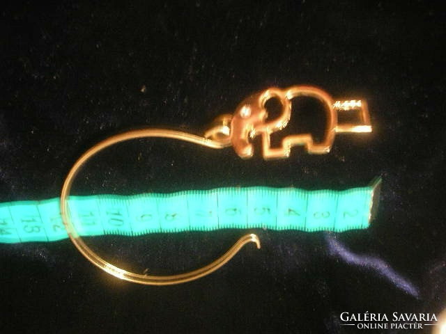 Unique design, gold-plated, strong elephant bracelet with jewel-encrusted eyes for sale as a gift