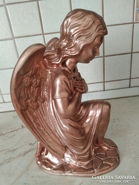 Alabaster statue, angel for sale! Golden alabaster statue for sale! 33 Cm