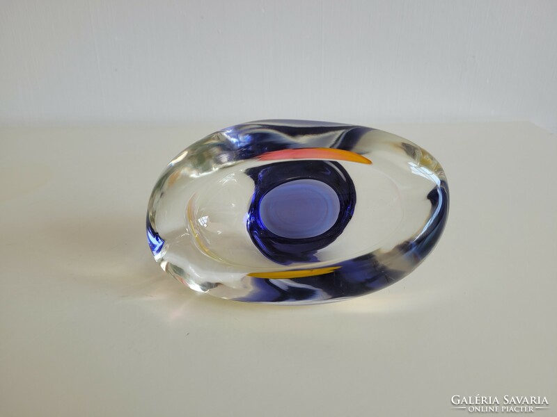 Retro Czech glass decorative bowl mid century glass bowl ashtray