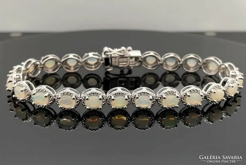 Extra elegant noble opal gemstone silver bracelet, 925-new