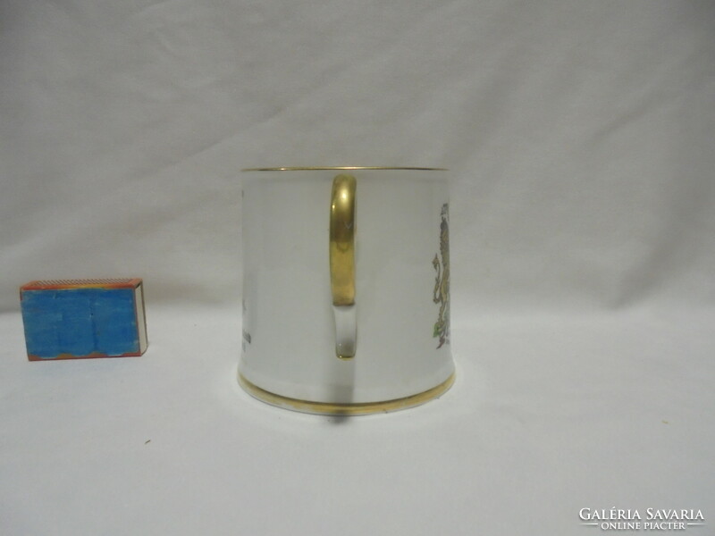 Queen Elizabeth II. 1952 Silver Jubilee 1977 - Royal Stafford porcelán kétfülű emlék csésze, bögre