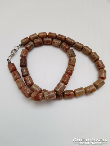 Mineral necklace, unakit, 44 cm