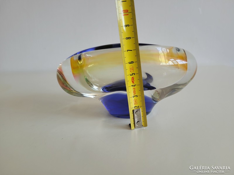 Retro Czech glass decorative bowl mid century glass bowl ashtray