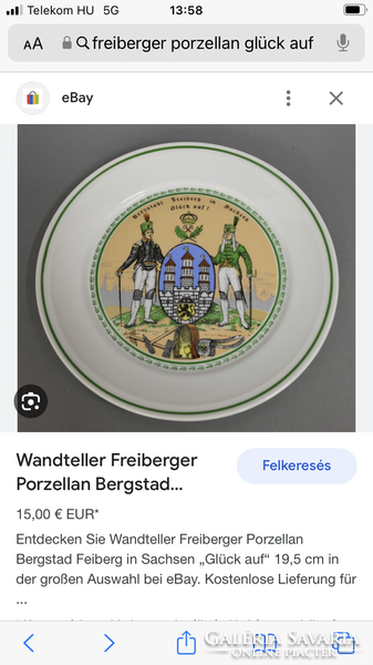 Freiburg porcelán tányérka, 11 cm