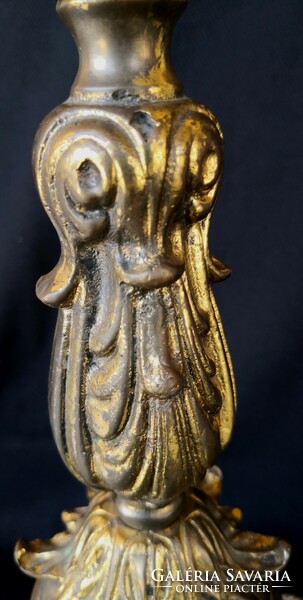 DT/313 – Hatalmas neobarokk stílusú asztali lámpa szövetbúrával, oroszlánkörmös lábakkal
