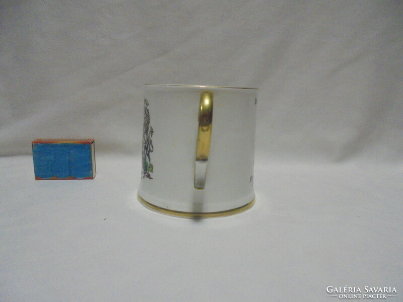 Queen elizabeth ii. 1952 Silver jubilee 1977 - royal stafford porcelain two-handled commemorative cup, mug