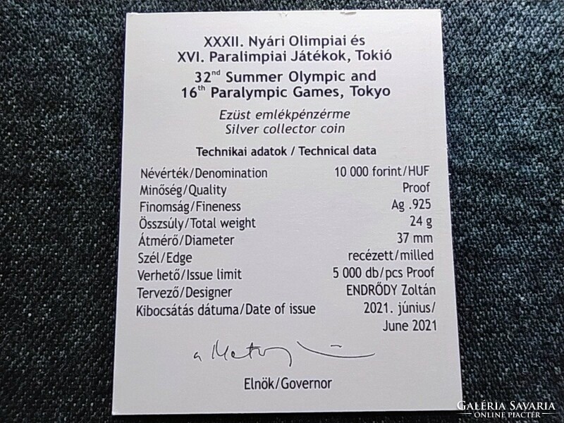 Xxxii. Summer Olympic and xvi. Summer Paralympic Games .925 Silver HUF 10,000 20 (id63963)
