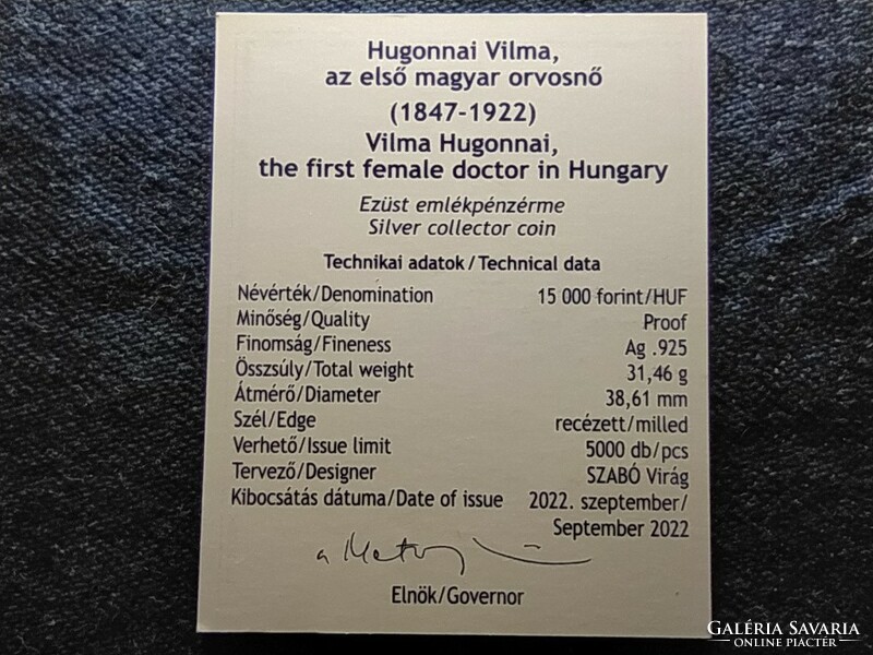 Hugonnai Vilma az első magyar orvosnő 2022 certificate (id78659)