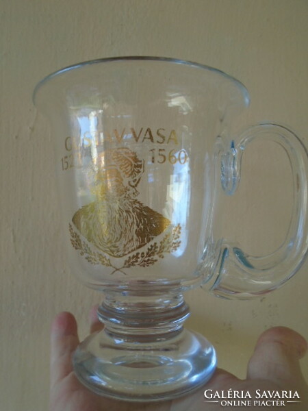 Antik bieder kehely/pohár svéd királyi arany festéssel GUSTAV VASA 1523-1560