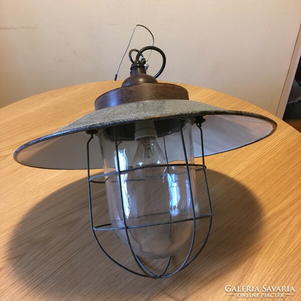 Rare large Czech industrial lamp