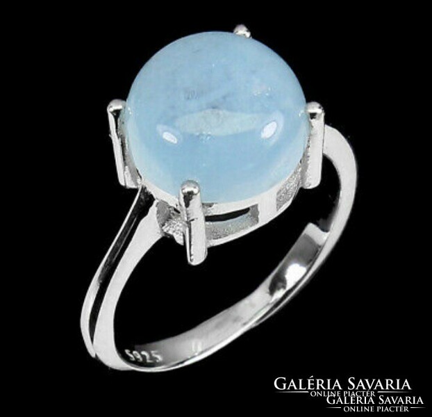 Genuine modern aquamarine silver ring size 7 ¹
