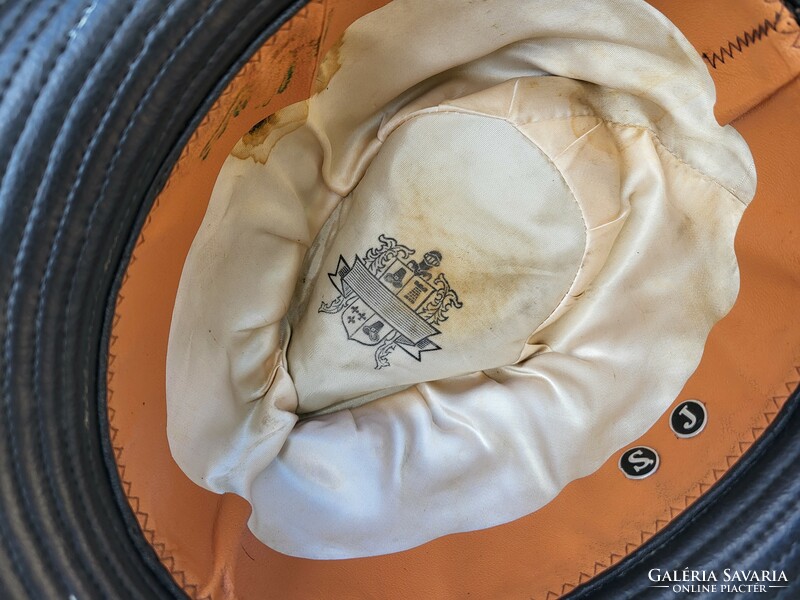 Old, monogrammed leather hat