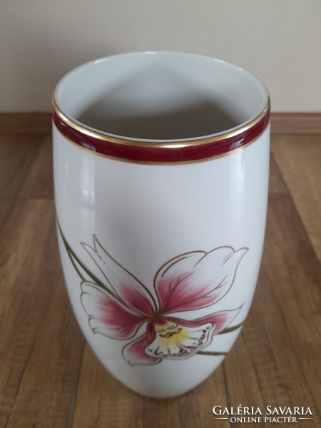 Zsolnay Orchidea mintás porcelán nagy váza