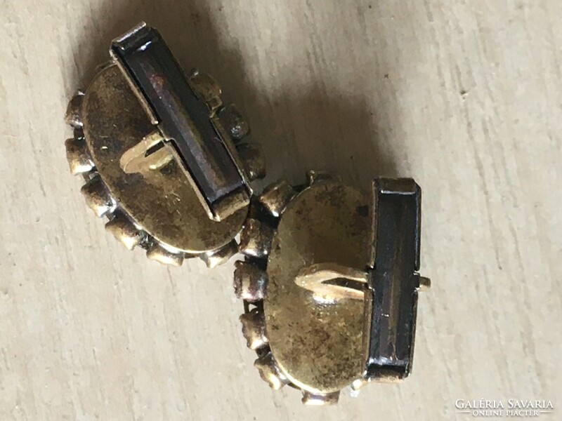 Cufflinks-pair-gold-plated metal. With marcasite - from the early 1900s