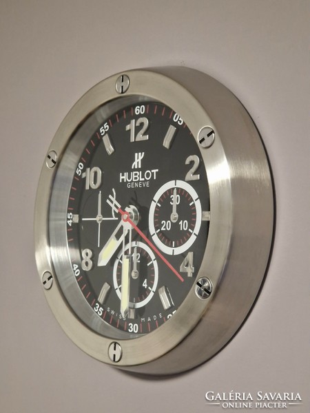 New - hublot big bang chronograph original steel - wall clock.